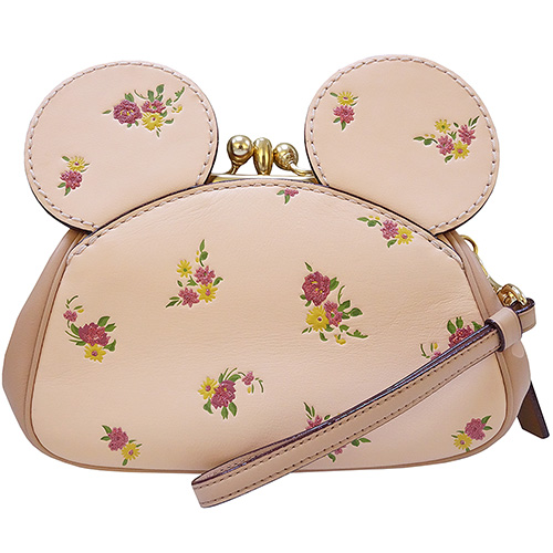 COACH MINNIE可愛造型手拿珠扣小包(粉色)