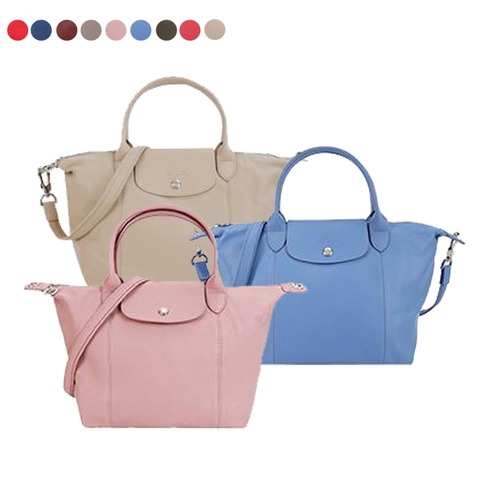 LONGCHAMP Le Pliage Cuir 小羊皮短把折疊小型水餃包(小/多色選)