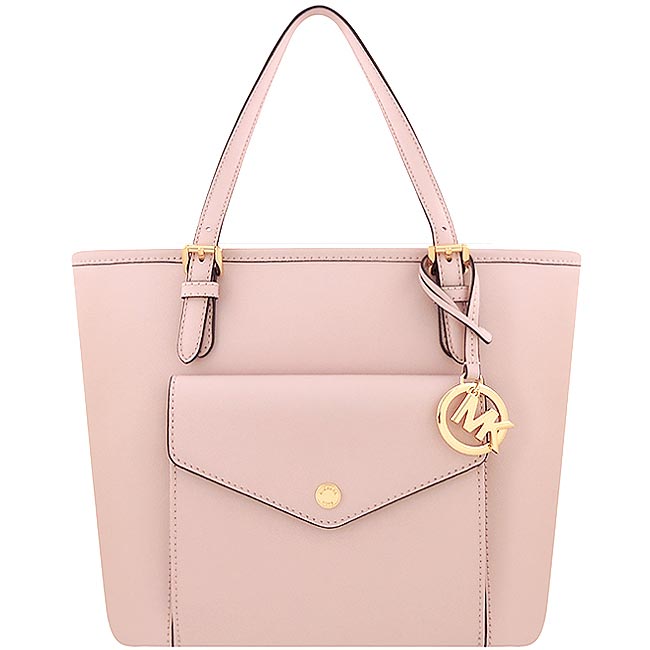 MICHAEL KORS Jet Set Item 防刮牛皮托特包-櫻花粉色