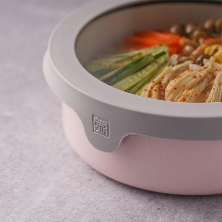 【JIA 品家】虹彩鋼 琺瑯不鏽鋼便當盒900ml 粉色
