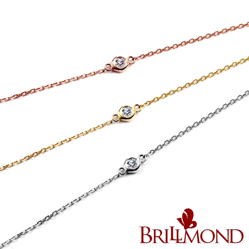 BRILLMOND 經典優雅18K金鑽石手鍊(雙色選)