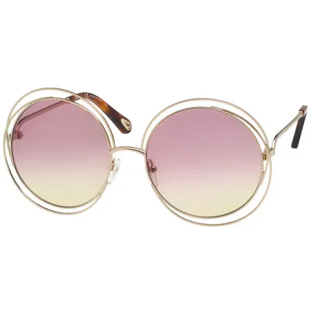 Lunettes De Soleil Chloé CE114SD 784 - Monture Metal Marron, Verres Dégradés Marron - Neuf Avec étiquettes