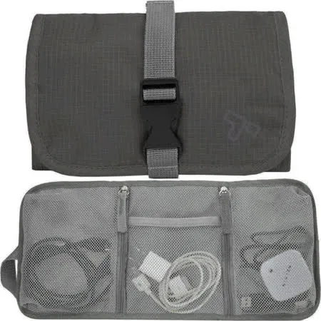 《TRAVELON》扣式3C線材收納包(灰) | 旅遊 電子用品 零錢小物 收納袋