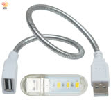 月陽USB超亮3LED燈檯燈閱讀燈小夜燈手電筒送蛇頸延長線(HL3SL) 白光
