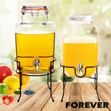 【日本FOREVER】夏天必備派對玻璃果汁飲料桶(含桶架)5L+4L雙入組