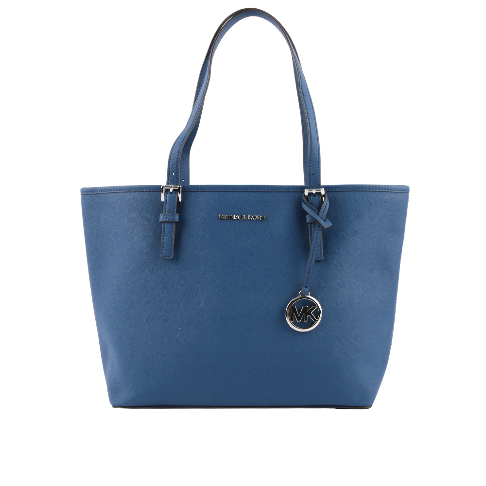 【MICHAEL KORS】防刮皮革大側肩/托特包(藍色) 35H7STVT2L SAPPHIRE