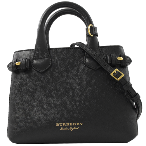 BURBERRY House Mini 格紋拼接手提兩用包.黑