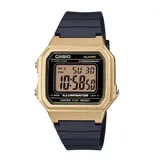 CASIO 卡西歐 復古機能電子錶 橡膠錶帶 琥珀金 自動月曆 生活防水(W-217HM-9A)