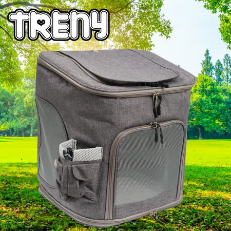 TRENY 日款通風寵物背包-灰