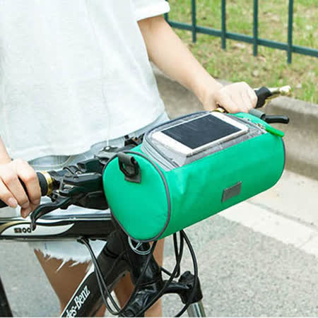 E.City_可斜揹多功能自行車手機觸控圓筒包
