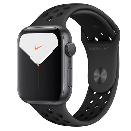 Apple Watch Nike Series 5 (GPS)；44 公釐太空灰色鋁金屬錶殼；Anthracite 配黑色 Nike 運動型錶帶 _ 台灣公司貨