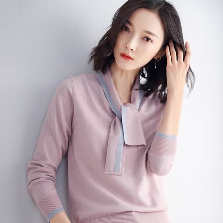 最水 
秋冬長袖顯瘦針織上衣