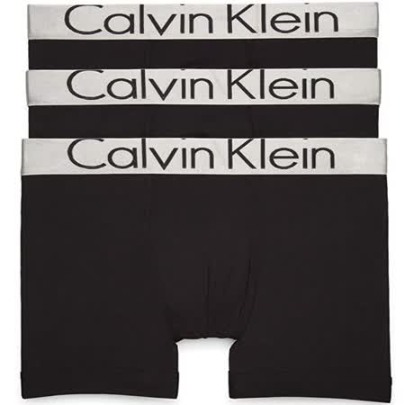 【Calvin Klein】2019男時尚CK寬腰帶黑色四角修飾內著3件組【預購】