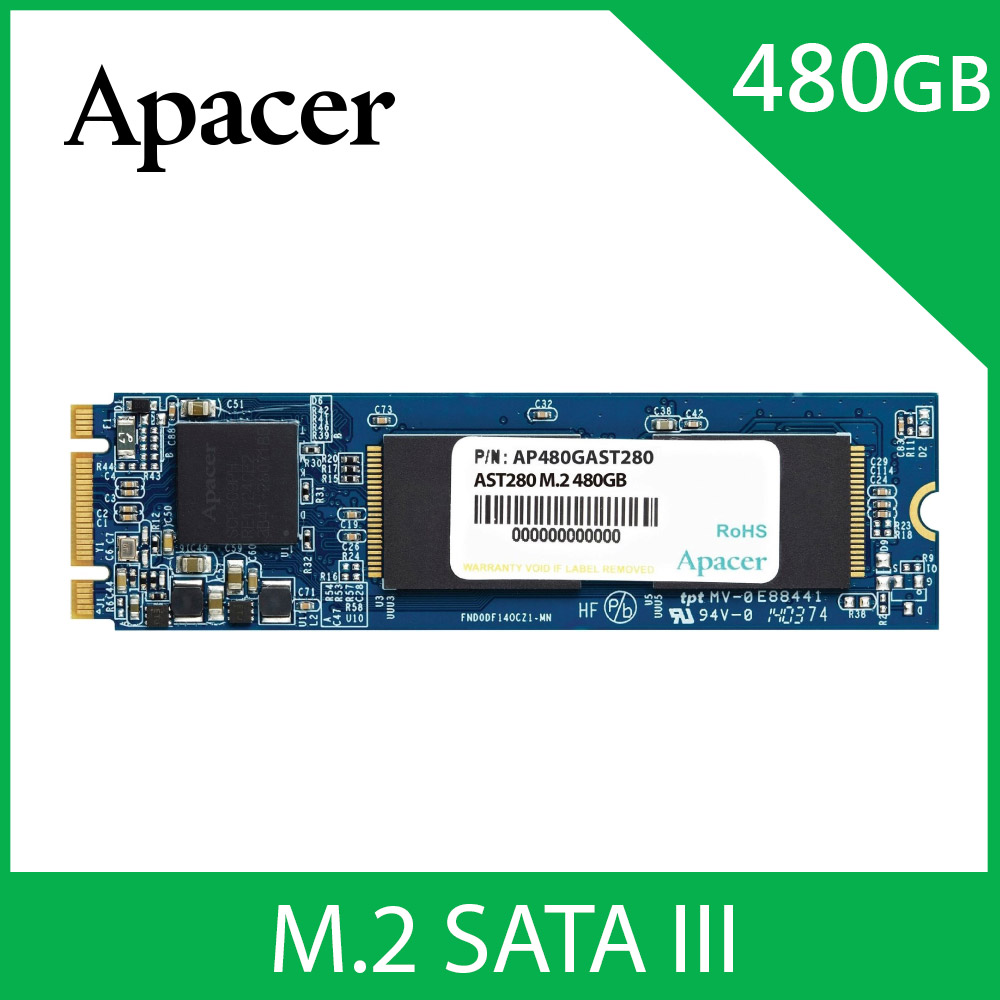 Apacer宇瞻 AST280 M.2 SATA3 480GB SSD固態硬碟