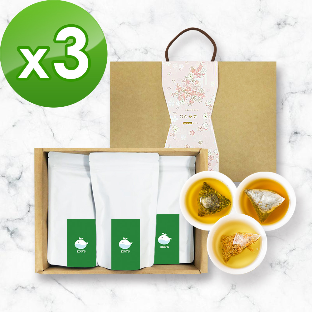 KOOS-綜合口味-蕎麥茶+桂花烏龍+金萱烏龍-禮盒組3盒(3袋1盒)