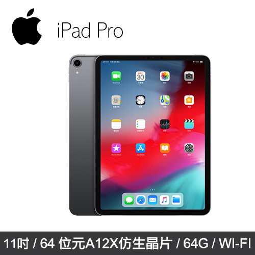 Apple iPad Pro 11吋 64G WI-FI 平板電腦 太空灰 (MTXN2TA/A)