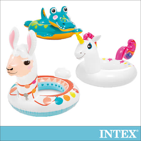 【INTEX】造型游泳圈-獨角獸/羊駝/鱷魚_適用3-6歲(58221)