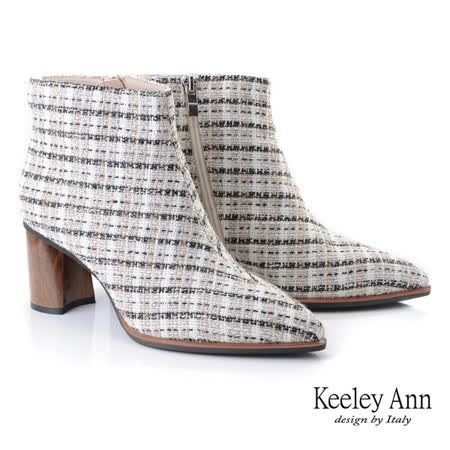 Keeley Ann我的日常生活 英格蘭風木紋跟短靴(杏色977847406-Ann系列)