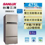 【台灣三洋SANLUX】◆475L 三門直流變頻鏡面冰箱 SR-C475CV1A