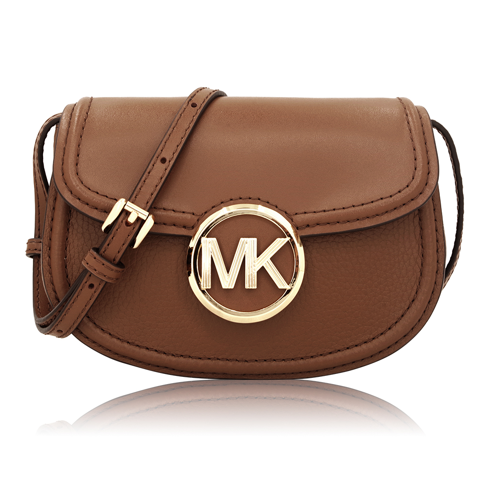 MICHAEL KORS 大LOGO手提斜背二用馬鞍包-小/棕色