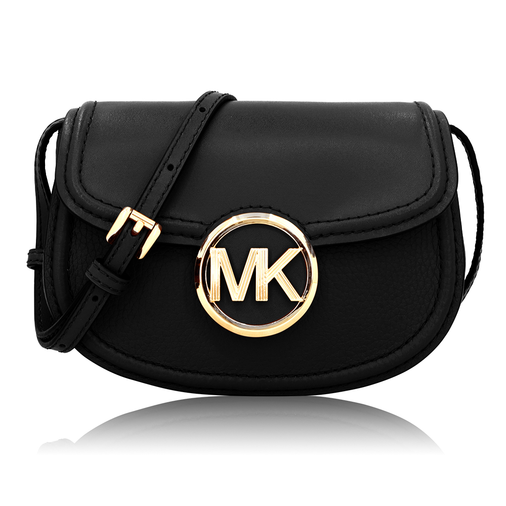 MICHAEL KORS 大LOGO手提斜背二用馬鞍包-小/黑色