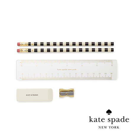 kate spade 條紋撞色筆袋/化妝包/收納袋 Two-tone Stripe