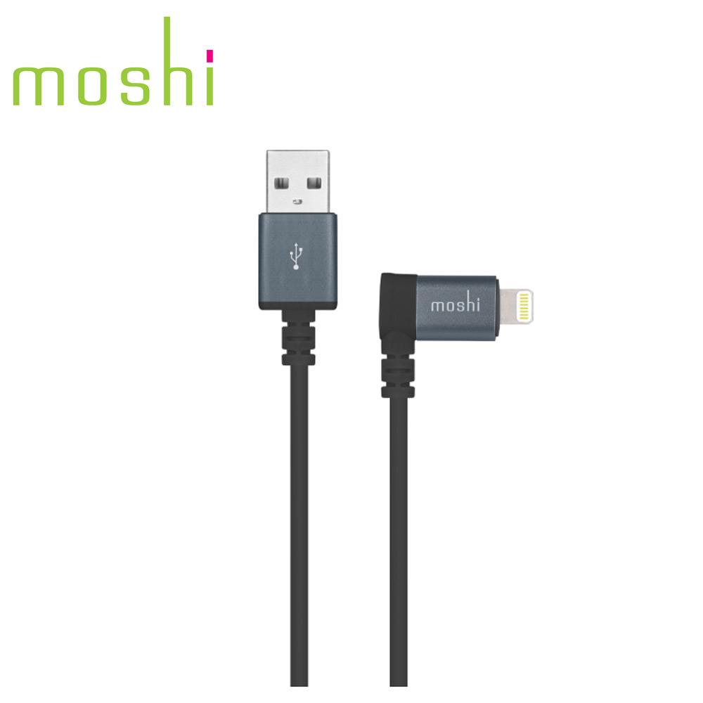 Moshi Lightning to USB 90° 彎頭傳輸線 黑色 (1.5m)