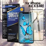 NISDA for iPhone Xs / X 5.8吋降 藍光9H滿版超硬度保護貼-黑色