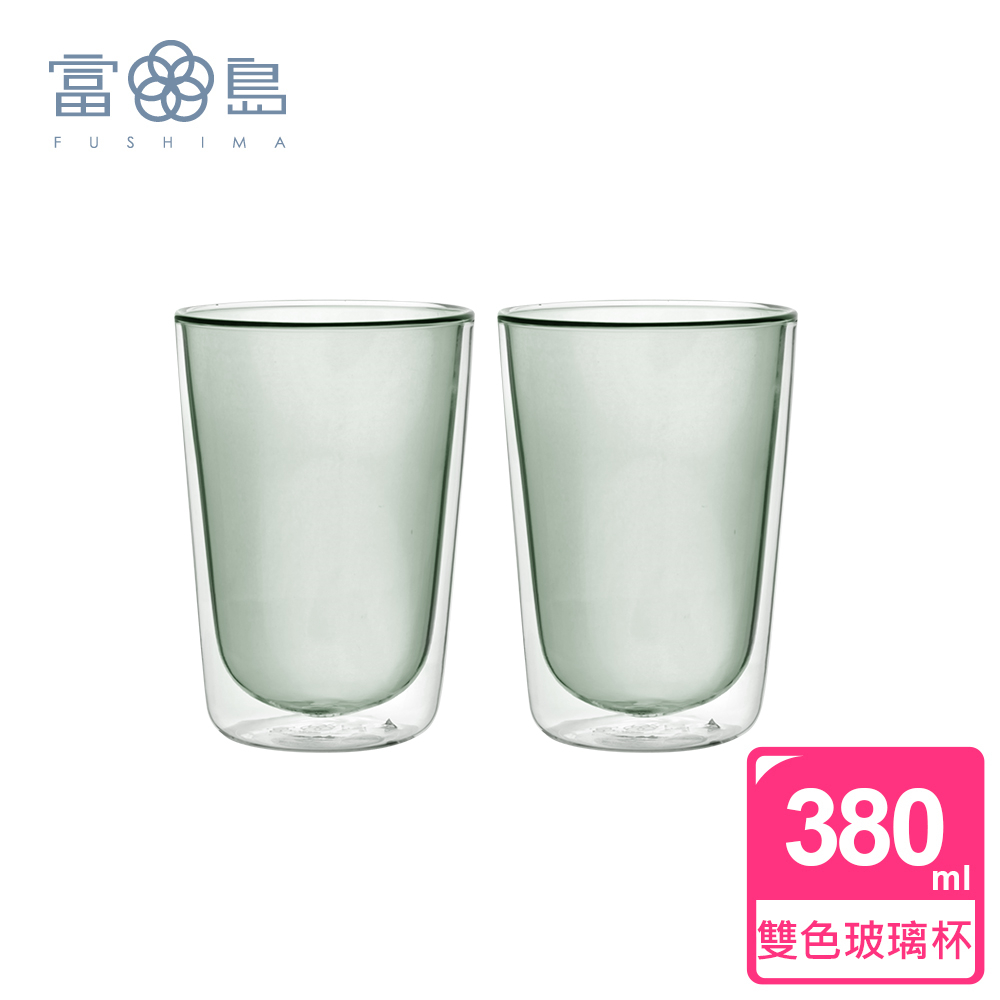 【FUSHIMA 富島】Addicted系列-雙層玻璃杯380ML-時尚貴族黑*2入