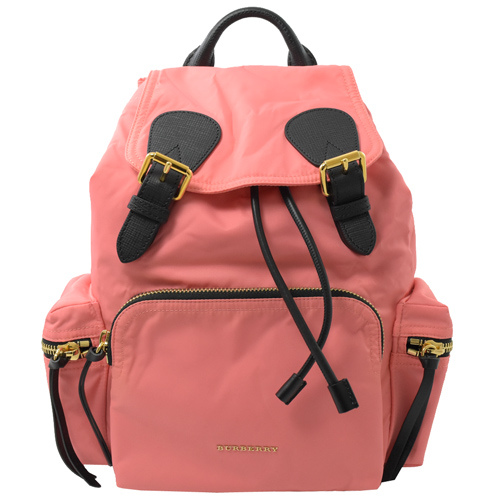 BURBERRY The Rucksack 翻蓋後背包.珊瑚粉