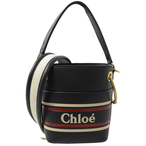CHLOE Roy Mini 小牛皮束口手提兩用水桶包.海軍藍