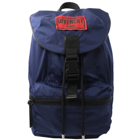 Givenchy 紀梵希 經典LOGO拼布徽章尼龍後背包.深藍