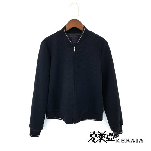 【KERAIA 克萊亞】銀河系千鳥格壓紋棒球外套