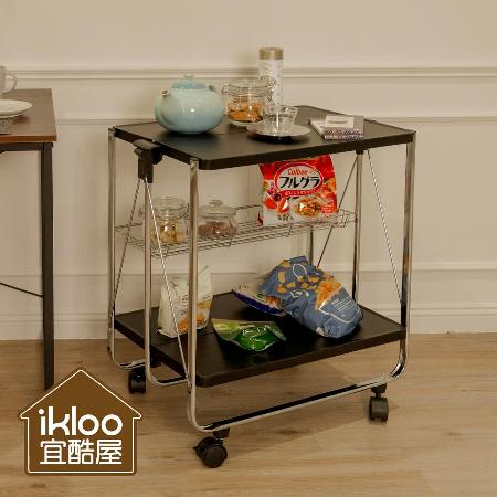 【ikloo】折疊式活動餐車/置物車