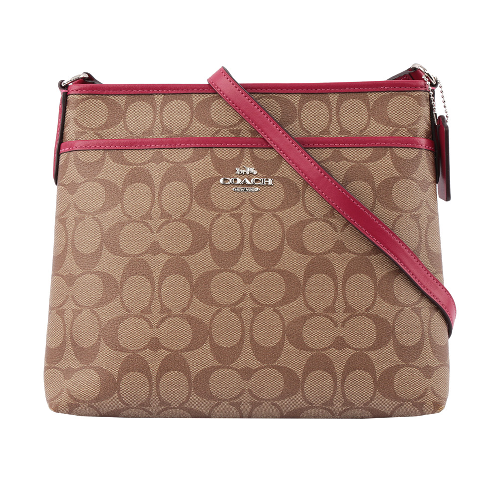 【COACH】PVC LOGO斜背包(薄款)(紅色) F29210 SVPK1
