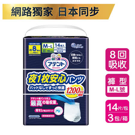 日本大王Attento
夜間超安心褲型 箱購