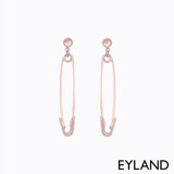 Eyland 個性別針鍍金垂墜耳環-玫瑰金 Daisy Safety Pin 英國時尚精品