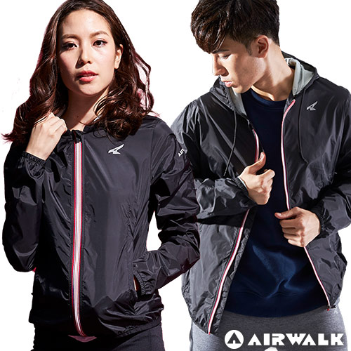 【AIRWALK】男女款連帽風衣外套-任選2入