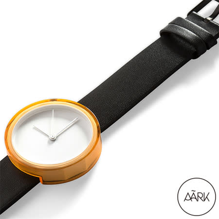 AÃRK 香檳金極簡主義真皮革腕錶 (黑/38mm/PRISM-CHAMPANGE)
