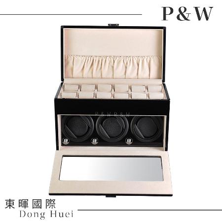 【P&W手錶自動上鍊盒】大錶專用 3+12支裝 四種模式 矽膠錶枕【木質鋼琴烤漆】 機械錶專用 旋轉盒 錶盒