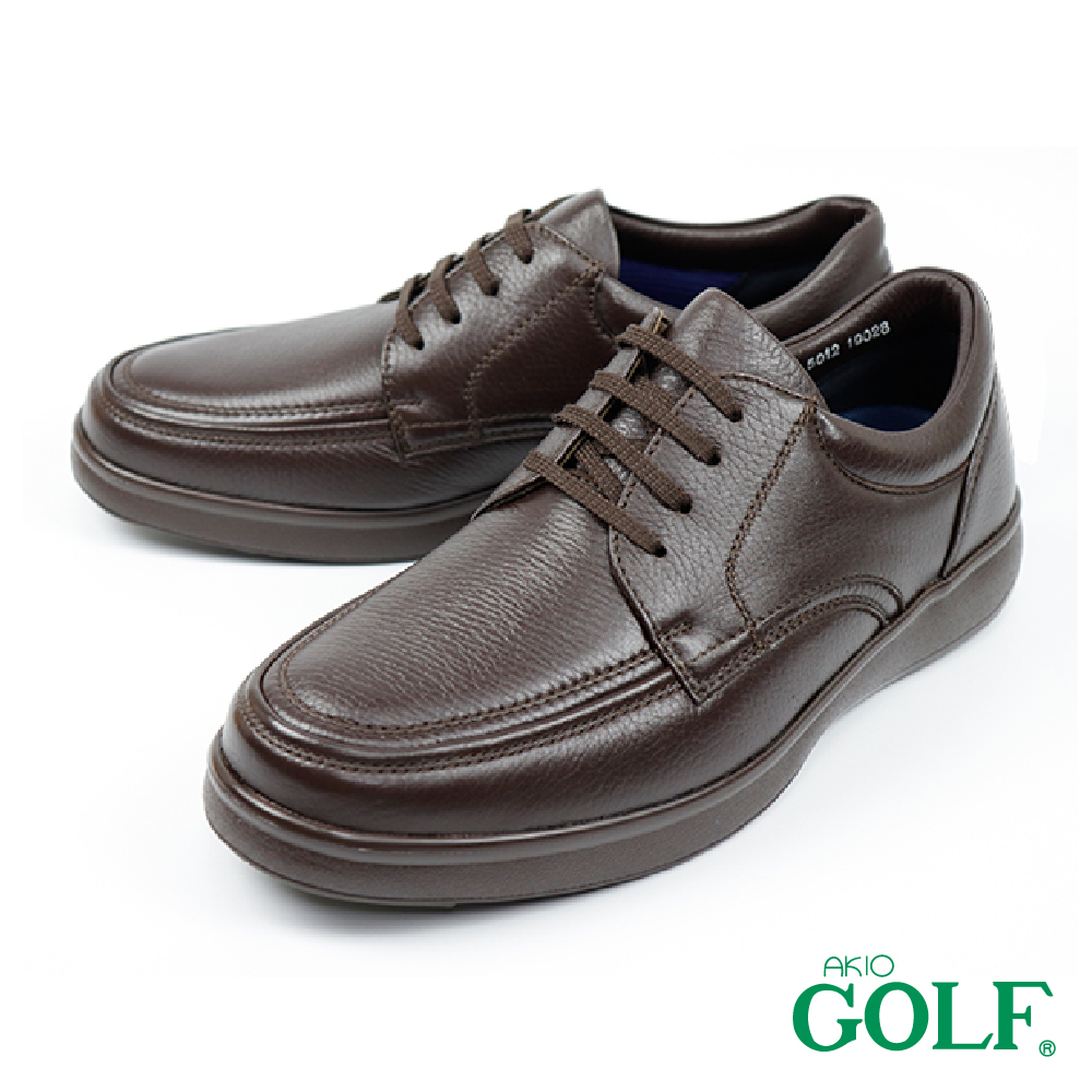 【GOLF】日本4E寬楦綁帶手工氣墊休閒鹿皮鞋 深褐色(GF5012-DBR)
