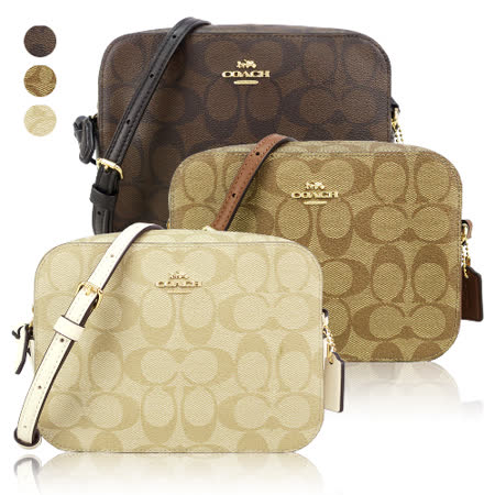 COACH 
緹花PVC方形相機包