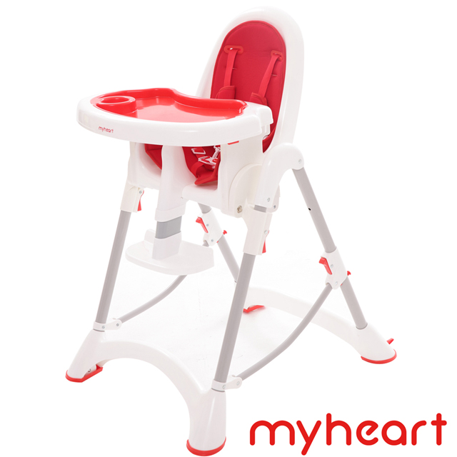 【myheart】折疊式兒童安全餐椅/多功能可調式兒童餐椅-蘋果紅