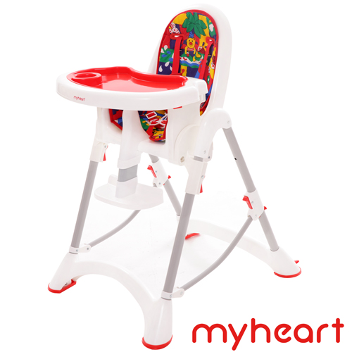 【myheart】折疊式兒童安全餐椅/多功能可調式兒童餐椅-卡通紅