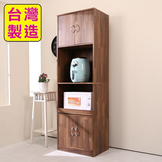 BuyJM低甲醛拼接木紋四門180cm高廚房櫃/收納櫃