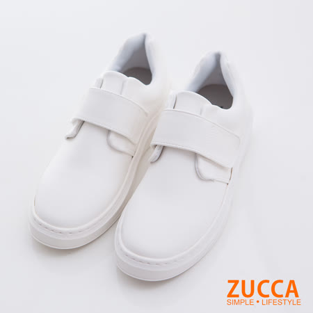 ZUCCA [z6727we] 皮革魔鬼氈厚底休閒鞋-白色