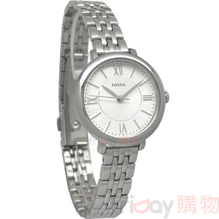 FOSSIL 手錶 ES3797 白色錶盤 鋼帶 薄型 女錶