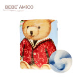bebeAmigo夢幻熊雙層雲毯-藍