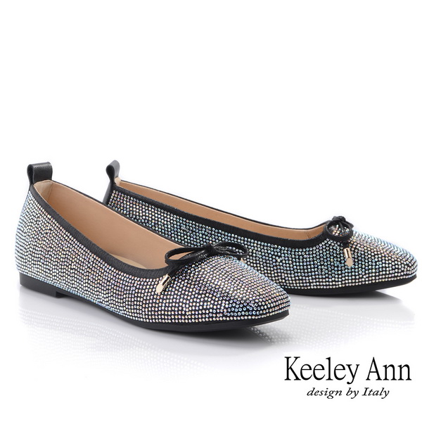 Keeley Ann我的日常生活 耀眼滿鑽方頭內增高包鞋(黑色025637210-Ann系列)