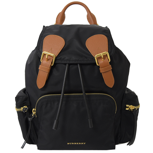 BURBERRY THE RUCKSACK 拼色軍旅後背包.黑